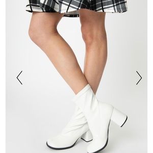 White ankle gogo boots